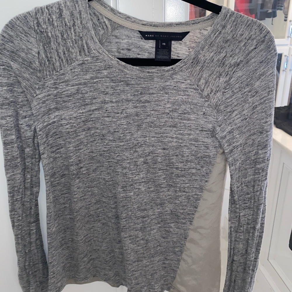 Marc by Marc Jacobs grey long sleeve with satin detail